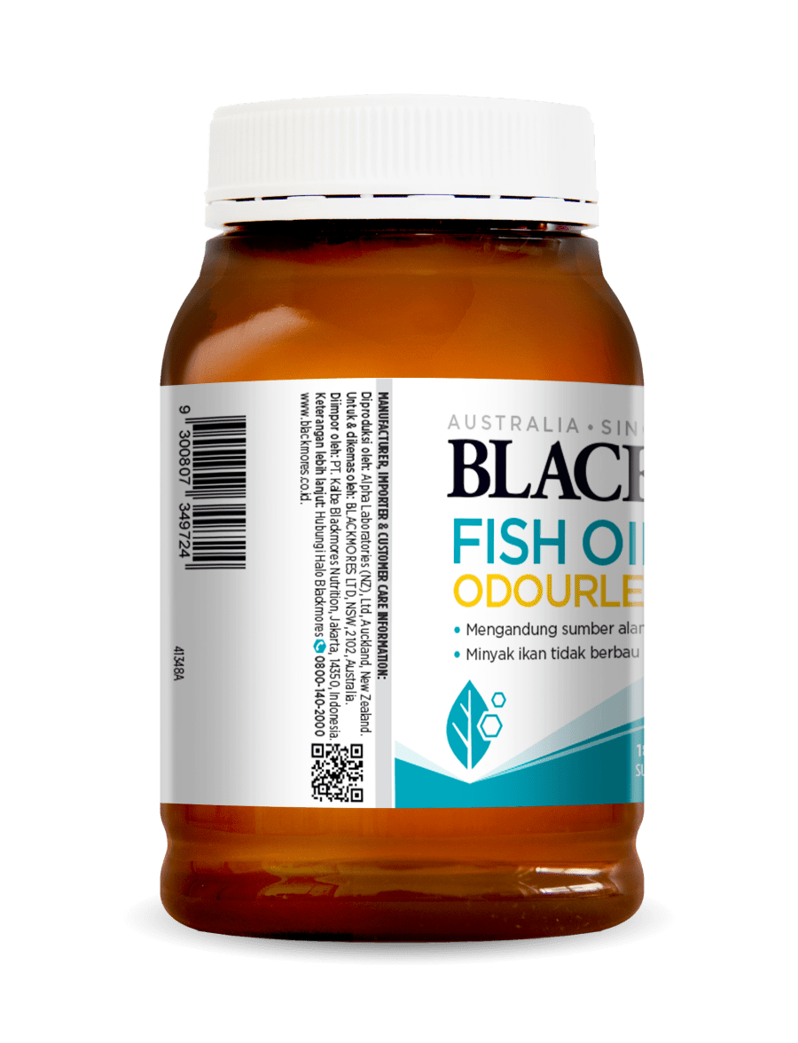 Blackmores Odourless Fish Oil 1000 180 Kapsul Lunak Omega 3 Suplemen Kesehatan