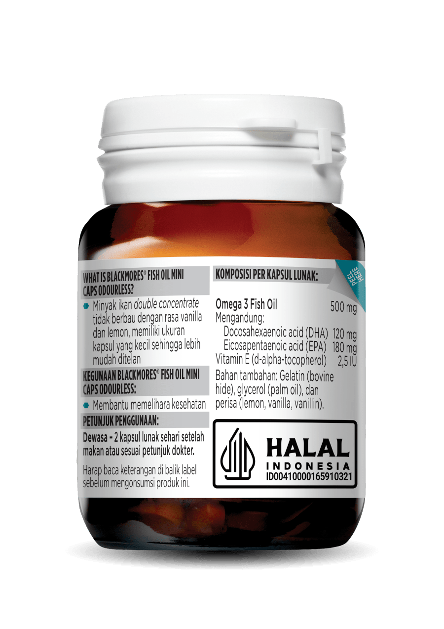 Blackmores Fish Oil Mini 30 Kapsul Lunak Omega 3 Suplemen Kesehatan