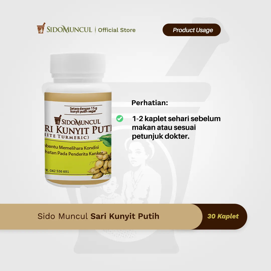 Sido Muncul Sari Kunyit Putih 30 Kaplet Obat Herbal Membantu Memelihara Kesehatan Penderita Kanker