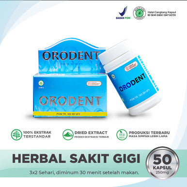 Herbamed Orodent 50 Kapsul Obat Sakit Gigi & Gusi - Pusat Farma