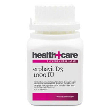 Erlimpex Erphavit D3 1000 IU 90 Tablet Lunak Antioksidan Suplemen Vitamin D - Pusat Farma
