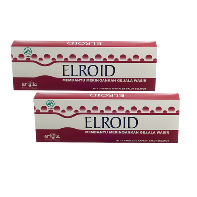 Erela Elroid 30 Kaplet Meringankan Gejala Wasir - 2 Box