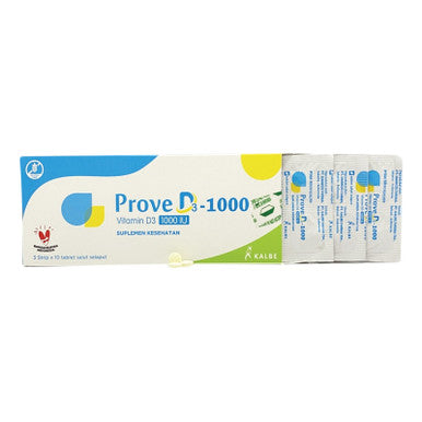 Kalbe Prove D3 1000 IU 30 Tablet Suplemen Memenuhi Kebutuhan Vitamin D