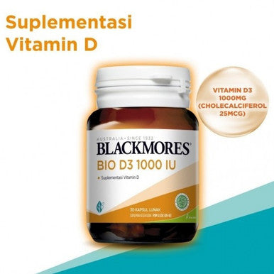 Blackmores Bio D3 1000 IU 30 Kapsul Suplemen Memenuhi Kebutuhan Vitamin D