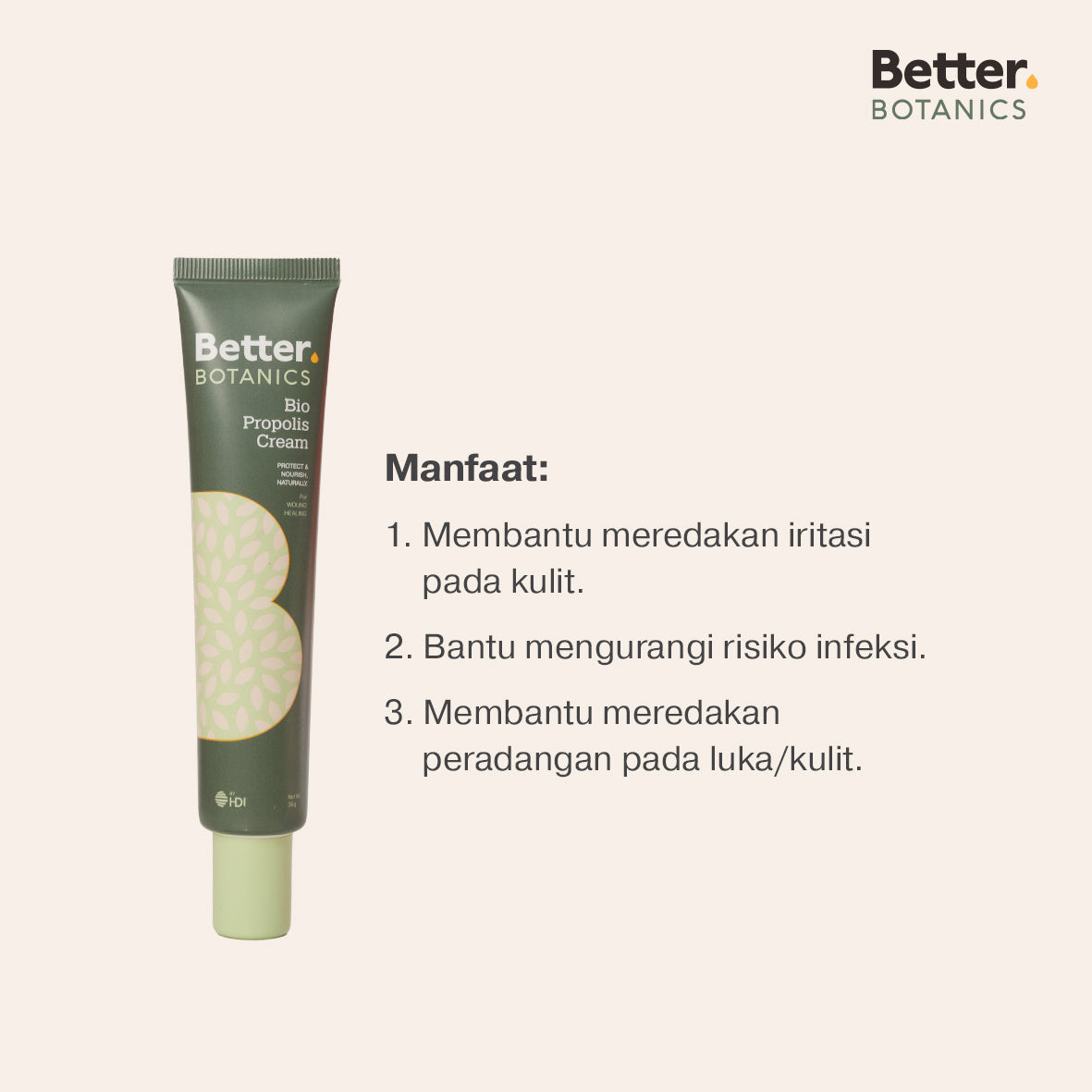 HDI Better Botanics Bio Propolis Cream 36 g | Krim Perawatan Kulit dengan Propolis