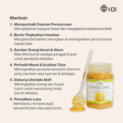 HDI Naturals Clover Honey 1000 gr Madu Meningkatkan Daya Tahan Tubuh