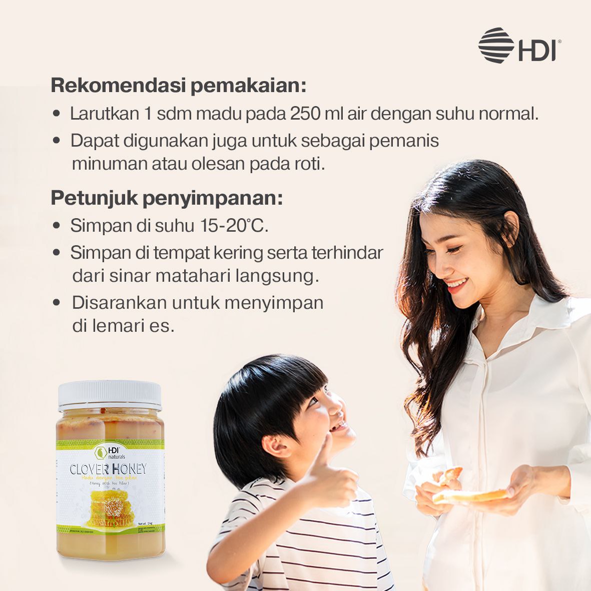 HDI Naturals Clover Honey 1000 gr Madu Meningkatkan Daya Tahan Tubuh