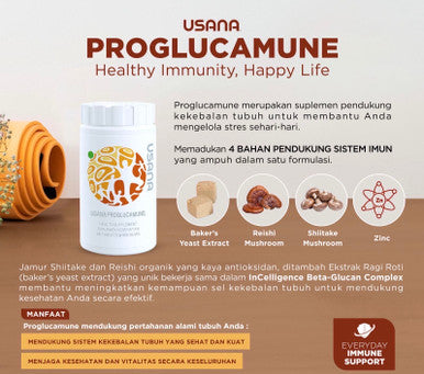Usana Proglucamune 56 Tablet Suplemen Beta-Glukan untuk Membantu Memelihara Daya Tahan Tubuh