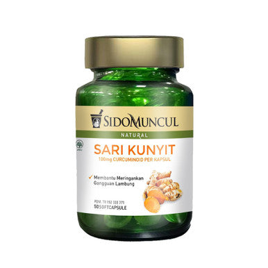Sido Muncul Natural Sari Kunyit 50 Kapsul Lunak Obat Herbal Meringankan Gangguan Lambung