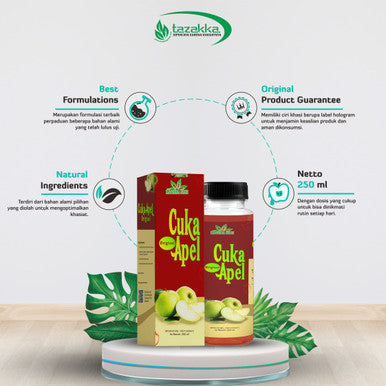 Tazakka Cuka Apel Original 500 ml Antivirus Antioksidan dan Meluruhkan Batu Ginjal - Pusat Farma