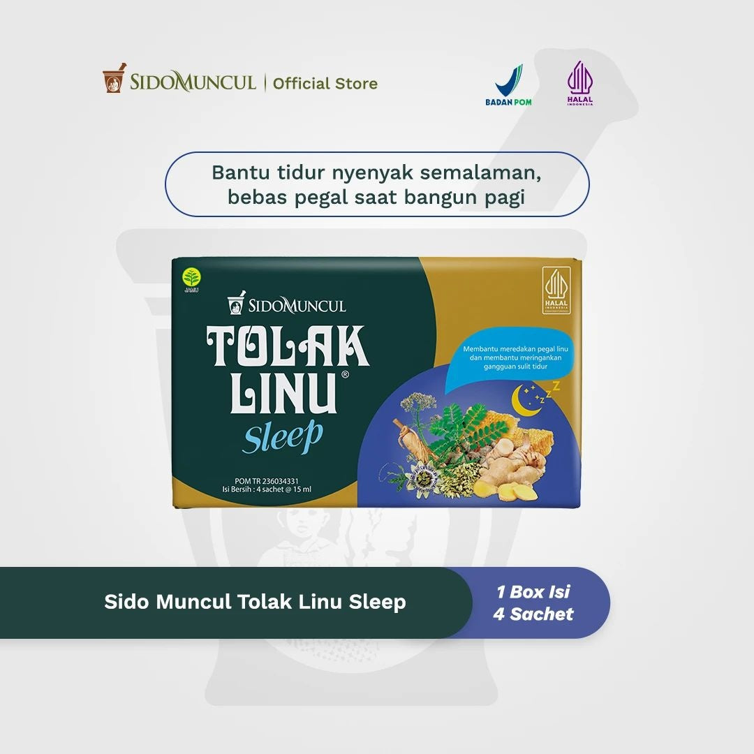 Sido Muncul Tolak Linu Sleep Herbal Alami Mengatasi Susah Tidur dan Meredakan Pegal Linu - 4 Box