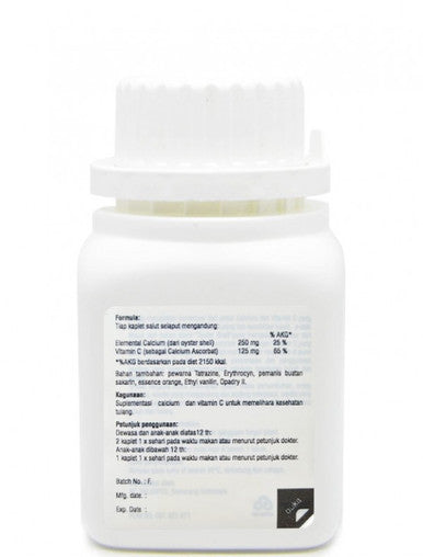 Erlimpex C-Calc 60 Kaplet Vitamin C Suplemen Tulang dan Gigi Anak - Pusat Farma