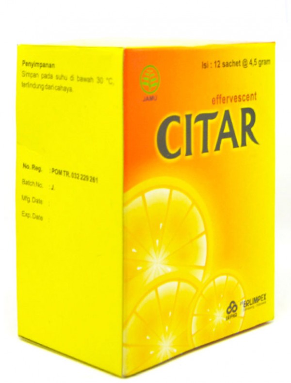 Erlimpex Citar Effervescent 12 Sachet Meredakan Demam & Melancarkan Buang Air Kecil