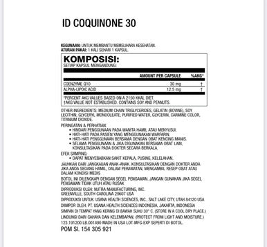Usana Coquinone 30 Isi 56 Kapsul Lunak Suplemen Kesehatan Kardiovascular dan Jantung