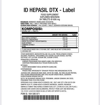 Usana Hepasil 84 Tablet Suplemen Kesehatan Hati dengan Milk Thistle