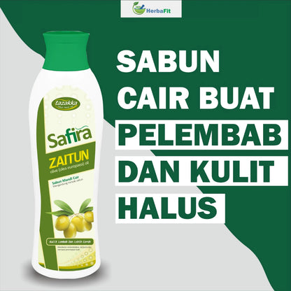 Tazakka Sabun Mandi Cair Safira Zaitun Mengatasi Kulit Kusam, Pecah-Pecah dan Kering