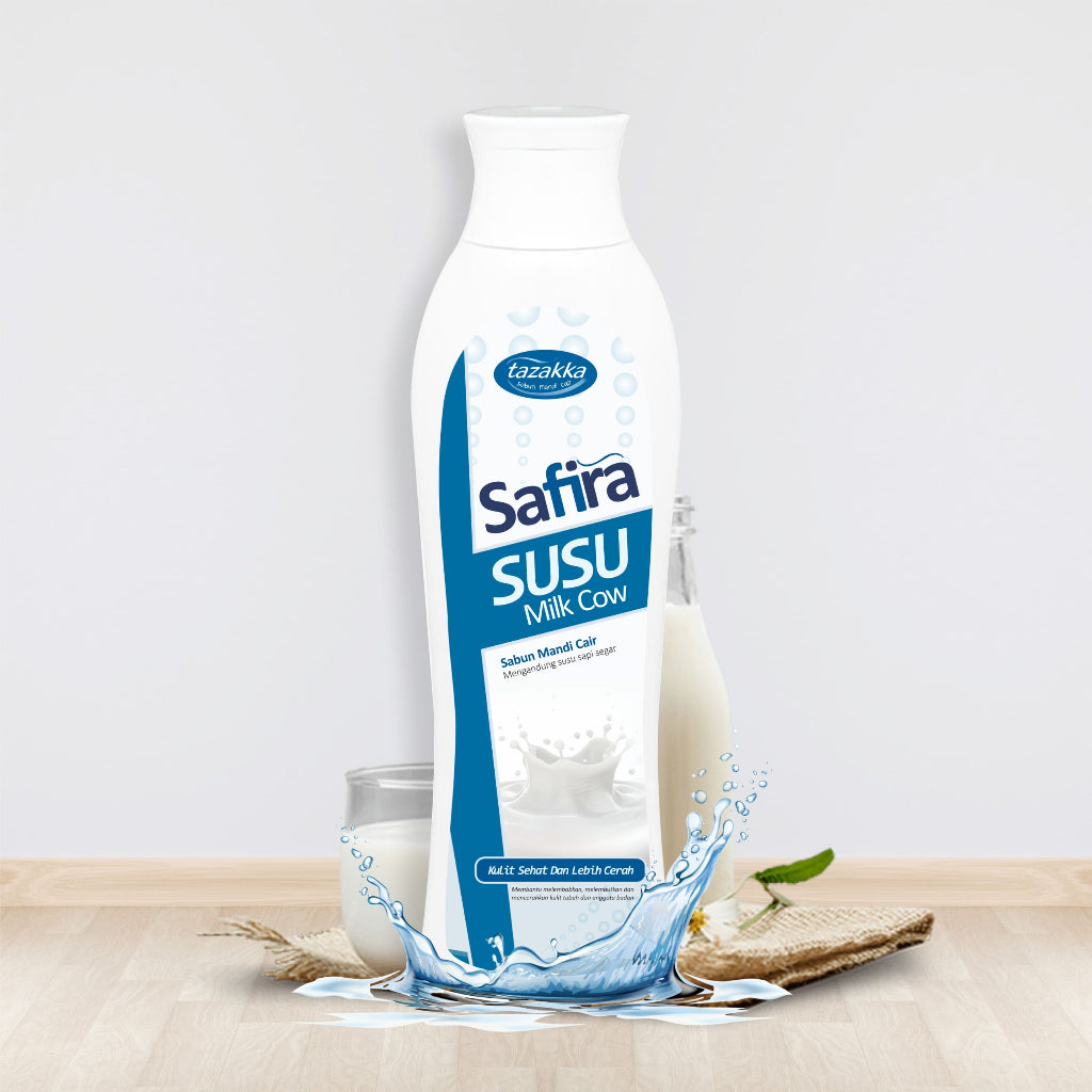 Tazakka Sabun Mandi Cair Safira Susu Mengatasi Kulit Kusam, Kendur, dan Garis Keriput