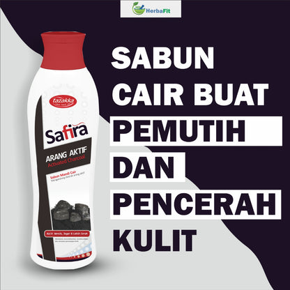 Tazakka Sabun Mandi Cair Safira Arang Mengatasi Masalah Kulit Berminyak, Pori-Pori Besar dan Kotoran Berlebih