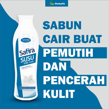 Tazakka Sabun Mandi Cair Safira Susu Mengatasi Kulit Kusam, Kendur, dan Garis Keriput