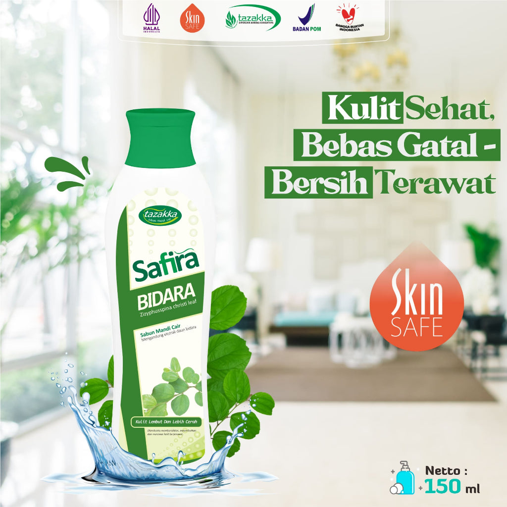 Tazakka Sabun Mandi Cair Safira Bidara Mengatasi Kulit Kering dan Berjerawat