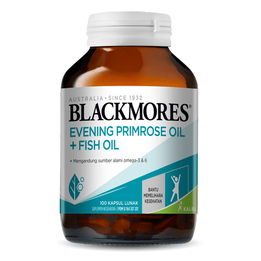 Blackmores Evening Primrose Oil + Fish Oil 100 Kapsul Lunak Suplemen Memelihara Kesehatan