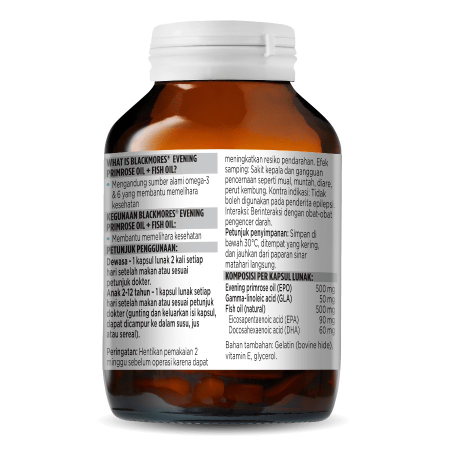 Blackmores Evening Primrose Oil + Fish Oil 100 Kapsul Lunak Suplemen Memelihara Kesehatan