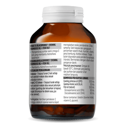 Blackmores Evening Primrose Oil + Fish Oil 100 Kapsul Lunak Suplemen Memelihara Kesehatan