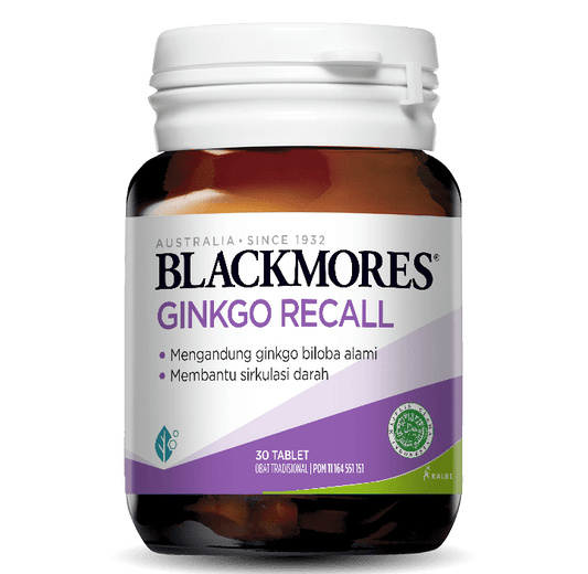 Blackmores Ginkgo Recall 30 Tablet Suplemen Membantu Sirkulasi Darah