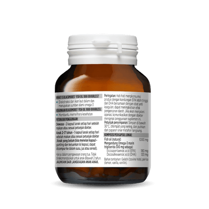 Blackmores Odourless Fish Oil 1000 90 Kapsul Lunak Omega 3 Suplemen Kesehatan