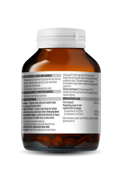 Blackmores Ultimate Omega Odourless 30 Kapsul Lunak Suplemen Memelihara Kesehatan