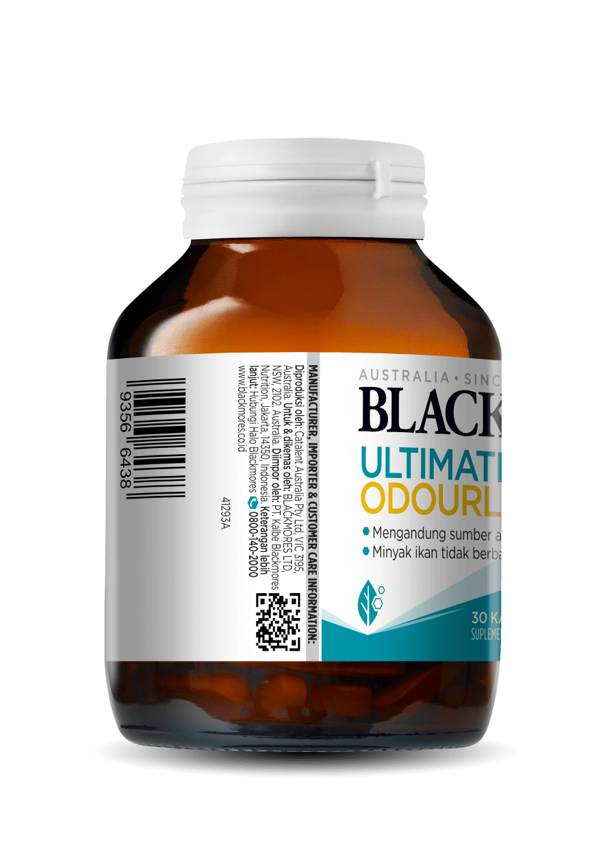 Blackmores Ultimate Omega Odourless 30 Kapsul Lunak Suplemen Memelihara Kesehatan