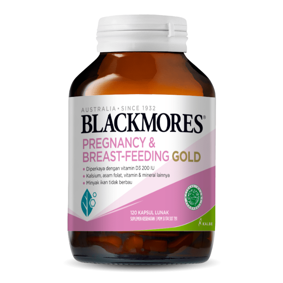 Blackmores Pregnancy Breast Feeding Gold 120 Kapsul Lunak Suplemen Ibu Hamil dan Menyusui