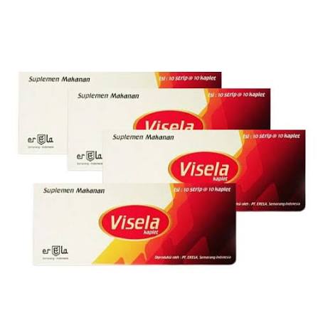 Erela Visela 100 Kaplet Suplemen Memenuhi Kebutuhan Asam Folat - 4 Box