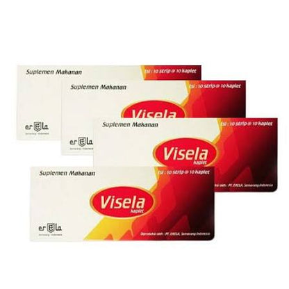 Erela Visela 100 Kaplet Suplemen Memenuhi Kebutuhan Asam Folat - 4 Box