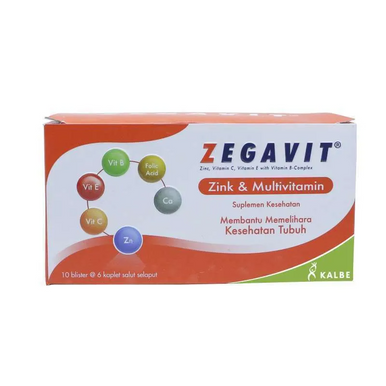 Kalbe Zegavit 60 Kaplet Multivitamin Kesehatan Tubuh