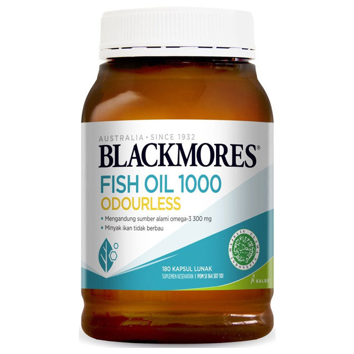 Blackmores Odourless Fish Oil 1000 180 Kapsul Lunak Omega 3 Suplemen Kesehatan