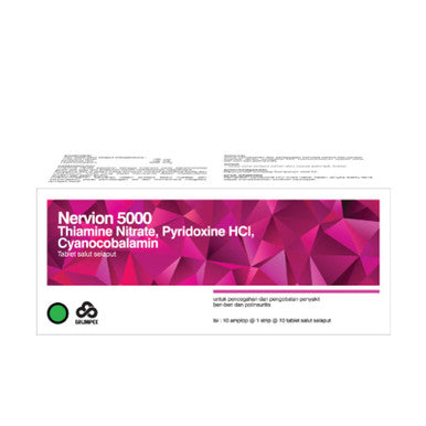 Erlimpex Nervion 5000 100 Tablet Suplemen Vitamin B Kompleks - Pusat Farma
