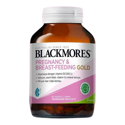 Blackmores Pregnancy Breast Feeding Gold Reformulasi 60 Kapsul Lunak Suplemen Ibu Hamil dan Menyusui