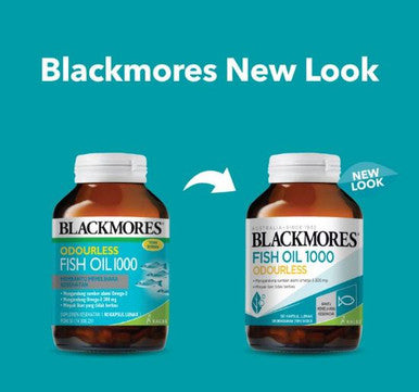 Blackmores Odourless Fish Oil 1000 90 Kapsul Lunak Omega 3 Suplemen Kesehatan - Pusat Farma