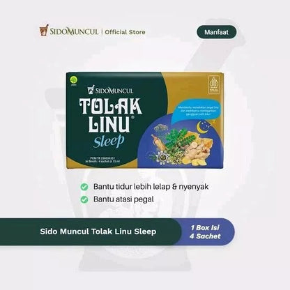 Sido Muncul Tolak Linu Sleep Herbal Alami Mengatasi Susah Tidur dan Meredakan Pegal Linu - 4 Box