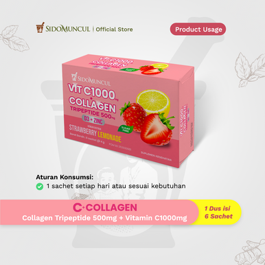 Sido Muncul Vitamin C 1000mg + Collagen untuk Kesehatan Kulit dan Imunitas - 10 Box